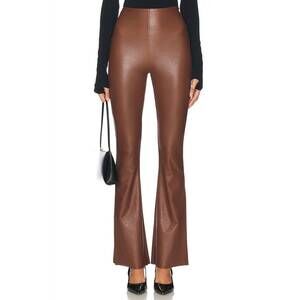 NEW COMMANDO faux leather flared full length leggings in chocolate